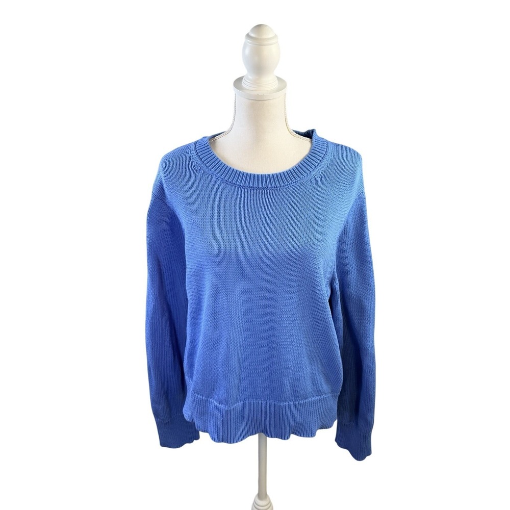 GAP Women's Crewneck Blue 100% Cotton Longsleeve Sweater Size L